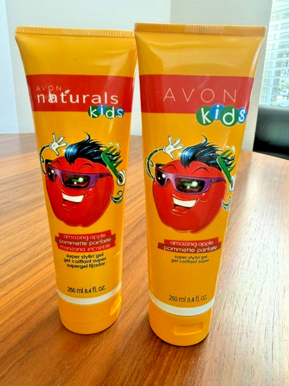 2 Avon Naturals Kids Amazing Apple Super Hair Stylin' Gel VINTAGE 2014 2016 NEW